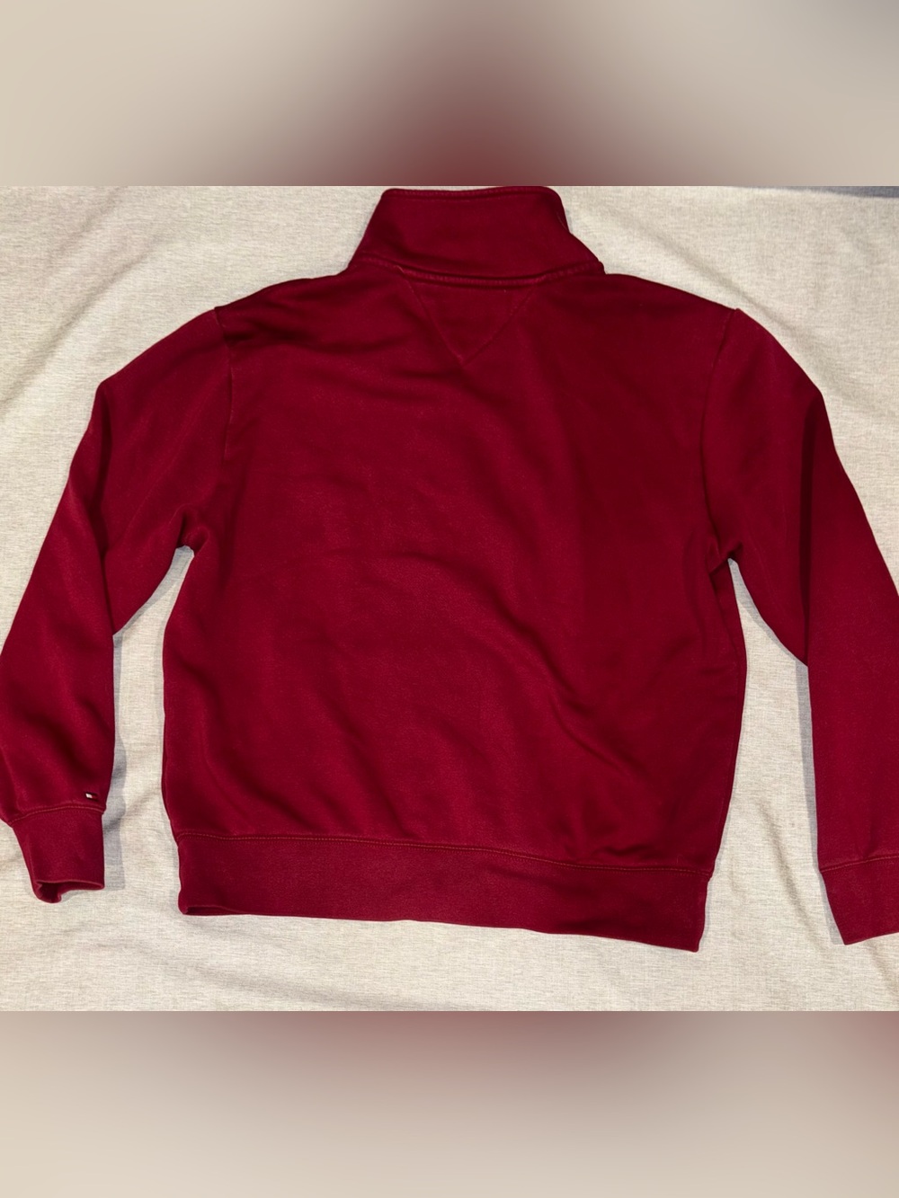 Tommy Hilfiger Men's Zip-Up Pullover Sweatshirt - Burgundy - Picture 4 of 4